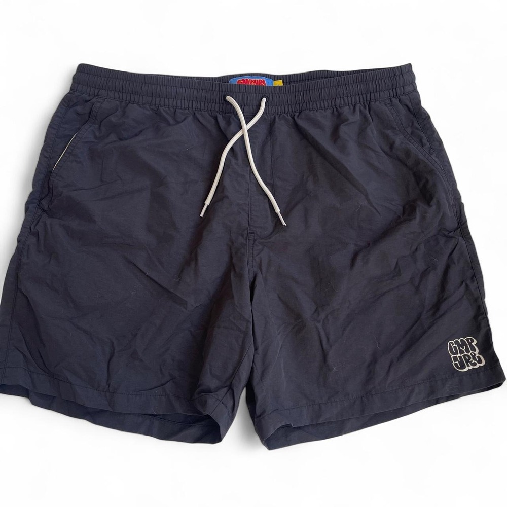 Empyre Mens Black Swim Shorts Trunks Logo Elastic Waist Large